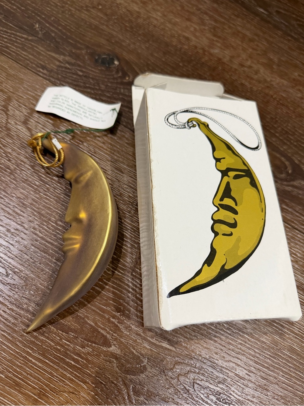 Department 56 frosted mercury glass Moon ornament satin gold color
